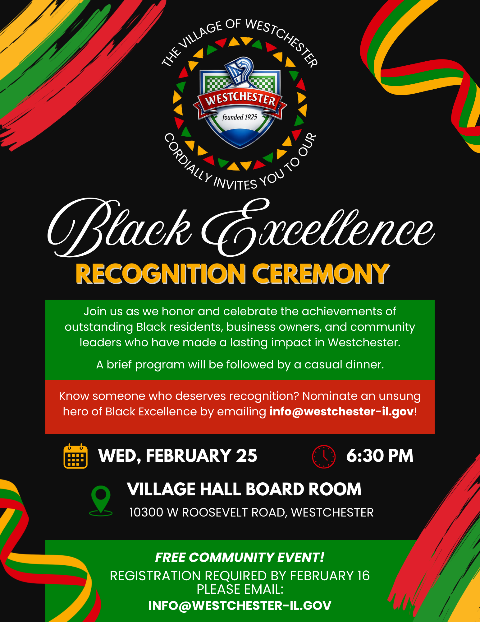 Village of Westchester to Host Black Excellence Recognition Ceremony