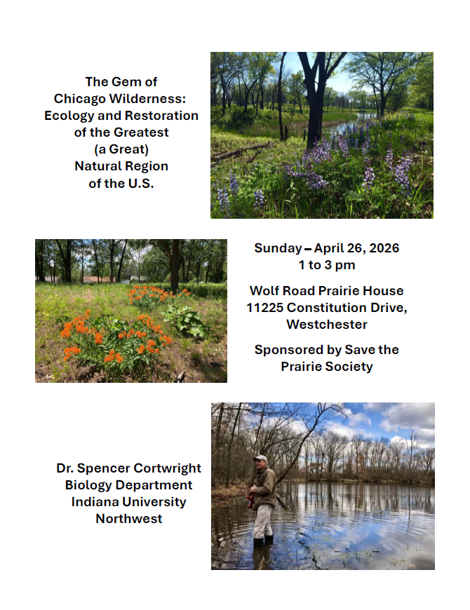 Expert to Present on Chicago Wilderness Ecology and Restoration at Wolf Road Prairie