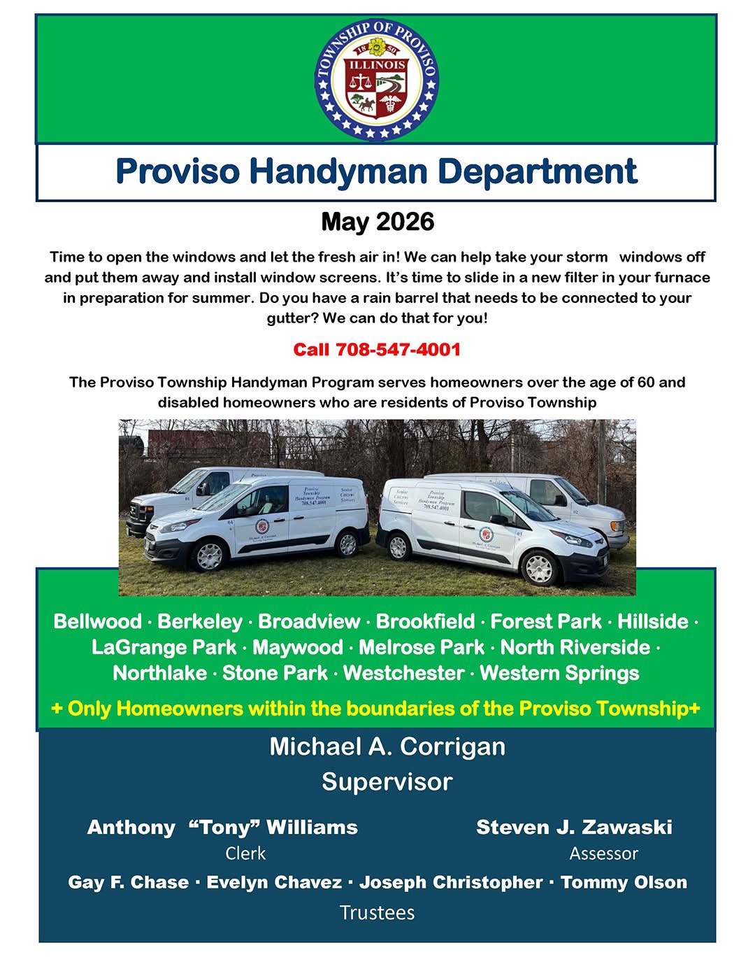 Proviso Township Handyman Services May 2026